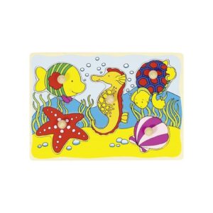 ZWIERZĄTKA MORSKIE drewniana układanka z uchwytami