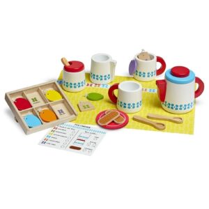 DREWNIANY SERWIS DO HERBATY z akcesoriami