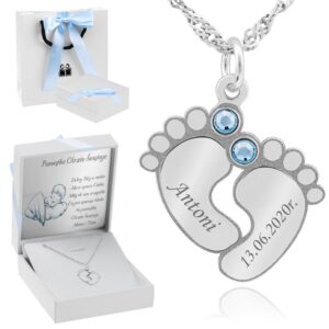 Stópki z niebieskimi cyrkoniami srebro próba 925 Grawer