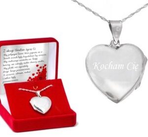 Srebrny Duży Wisiorek pr. 925 Otwierane Serce Sekretnik z Grawerem