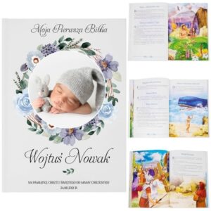 Chrzest: Biblia dla dzieci ze zdjęciem i własnym nadrukiem UV