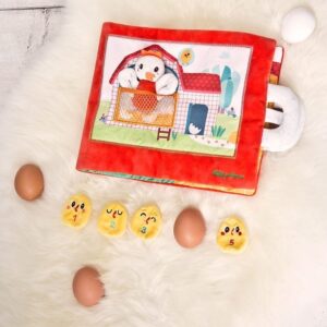 Lilliputiens - Książeczka z mini-przytulankami wielofunkcyjna „Paulette szuka swoich kurczaczków” Kokoszka Paulette