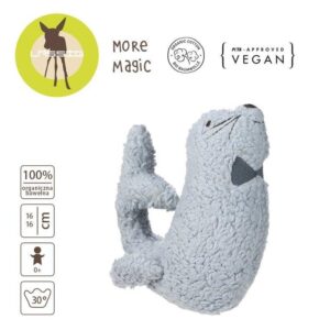 Lassig - Dziergana przytulanka z grzechotką i szeleszczącą folią - More Magic - Foka