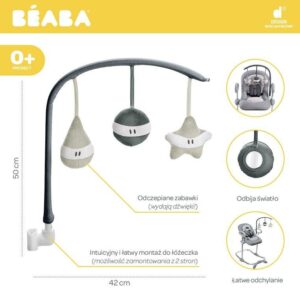BEABA - Łuk z zabawkami - "Bouncer Up&Down" - grey