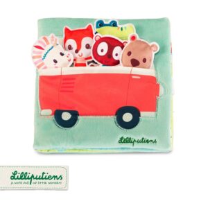 Lilliputiens - "Louise i przyjaciele" Jednorożec Louise - Książeczka wielofunkcyjna z mini-przytulanką