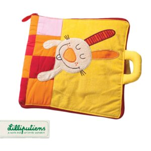 Lilliputiens - Śpij dobrze, króliczku - Duża książeczka wielofunkcyjna z mini-przytulanką