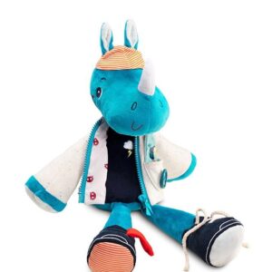 Lilliputiens - Nosorożec Marius - Przytulanka aktywizująca do nauki ubierania