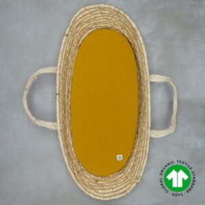 Prześcieradło do gondoli i kosza mojżesza | GOTS | 40x80 cm | musztardowe