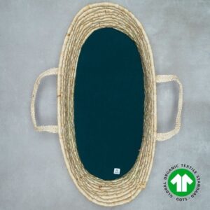 Prześcieradło do gondoli i kosza mojżesza GOTS 40x80 zieleń butelkowa