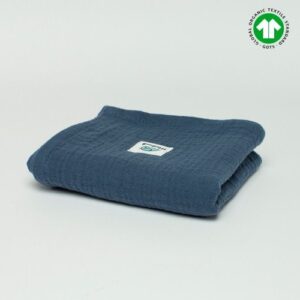 Pieluszka muślinowa granatowa 50x50 GOTS
