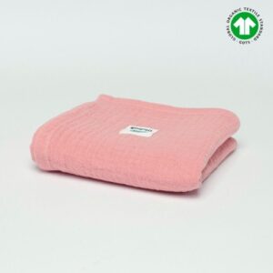 Pieluszka muślinowa różowa 50x50 GOTS