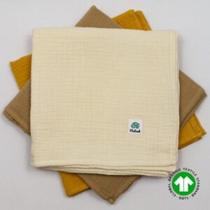 Otulacz muślinowy 100x100 ecru GOTS