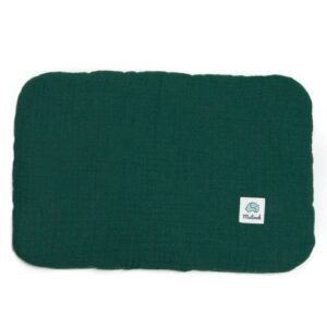Płaska poduszka muślinowa GOTS 20x30 butelkowa zieleń