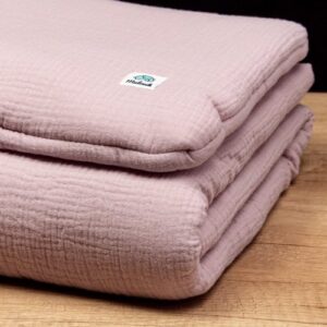 Pościel dla dziecka muślinowa bawełna organiczna | 75x100 cm | pudrowy róż