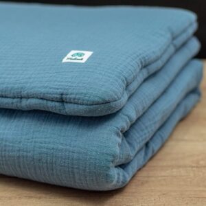 Pościel do łóżeczka muślinowa | 75x100 cm | jeans