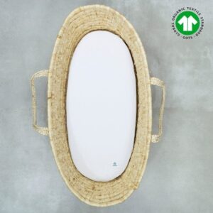 Prześcieradło z bawełny organicznej do gondoli | GOTS | 40x80 cm | białe