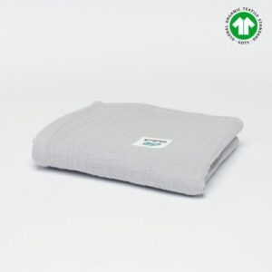 Pielucha pieluszka muślinowa 50x50 GOTS szara