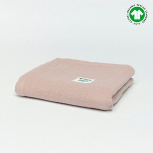 Pieluszka muślin organiczny | 50x50 cm | 1 szt | pudrowy różowy