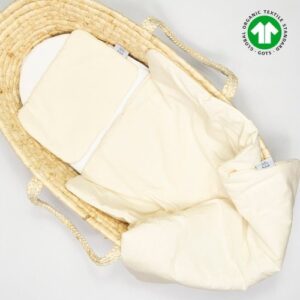 Pościel jednokolorowa bawełna organiczna 60x70 waniliowa ecru GOTS