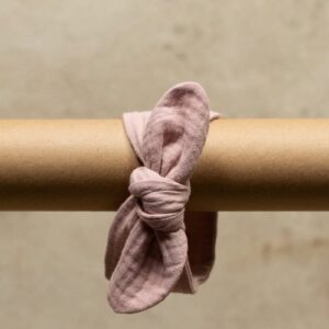 Opaska muślinowa pin up | 3-9 mc | różowy pudrowy