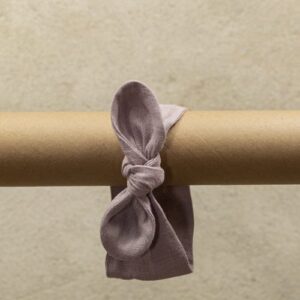 Opaska lniana niemowlęca pin up | 0-3 mc | różowy brudny róż