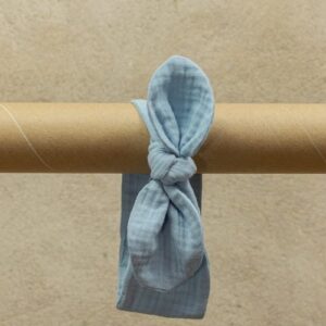 Opaska pin up muślinowa | 0-3 mc | baby blue błękitny