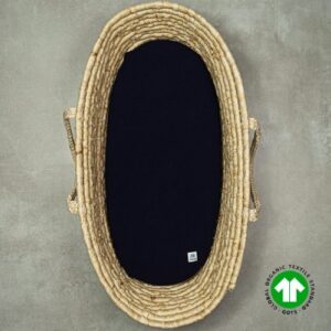 Muślinowe prześcieradło 100% bawełna z | GOTS | 40x80 cm | ciemny granatowy