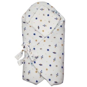 Bambusowy niemowlęcy rożek z płaską poduszką Cosmic Play