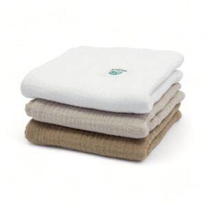 Pieluszki muślinowe małe | 50x50 cm | 3 szt | biały - natural - beż