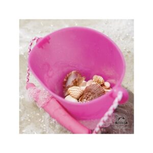 Różowe zwijane wiaderko silikonowe