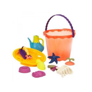 DUŻE WIADERKO z akcesoriami pomarańczowe