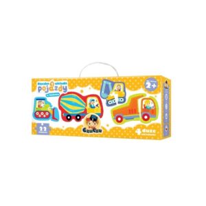 POJAZDY puzzle 4w1 rączka układa 22 el.