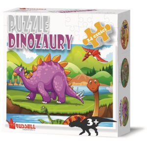 DINOZAURY puzzle tekturowe 24 el.