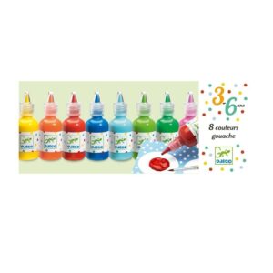 FARBKI GWASZOWE + pędzelek 8 szt.