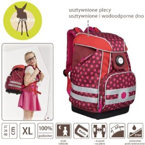 Plecak XL usztywniany z wodoodpornym dnem Dottie red