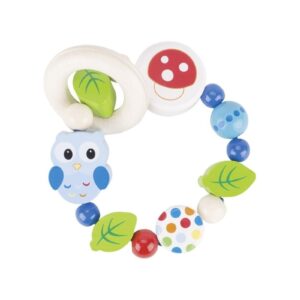 SOWA drewniana elastyczna grzechotka