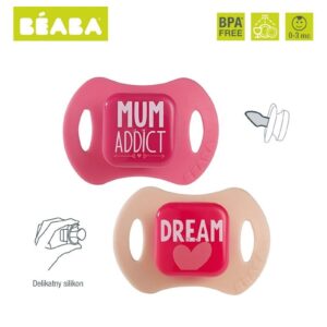 RÓŻOWY SMOCZEK ortodontyczny zestaw 2 szt. 0+