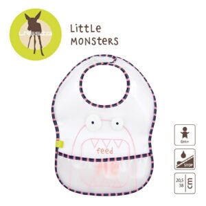 KORAL śliniaczek z kieszonką Little Monster