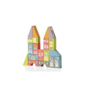 BAJKOWE MIASTO drewniane klocki 18 el.