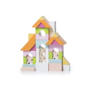 DOM drewniane klocki 36 el.