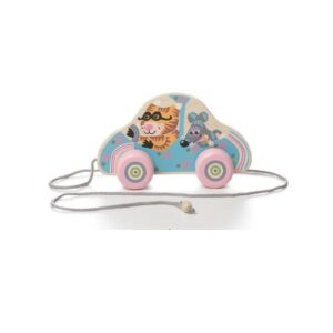 DREWNIANE AUTKO do ciągnięcia na sznureczku