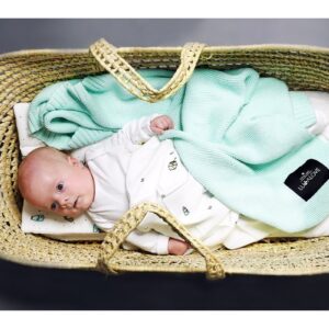 DELICIOUS MINT miętowy kocyk bambusowy tkany