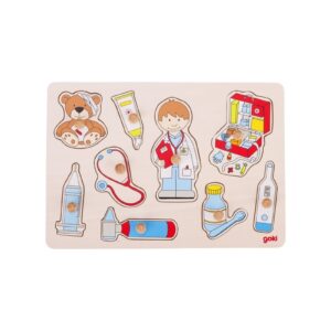 U LEKARZA drewniana układanka z uchwytami