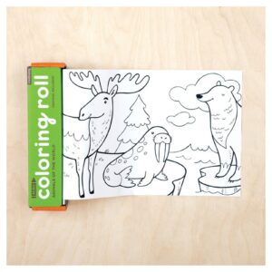 ZWIERZĘTA SWIATA kolorowanka w rolce 76 cm z kredkami