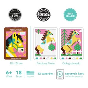 KONIE kolorowanka piksele