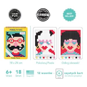 ŚMIESZNE BUŹKI kolorowanka piksele