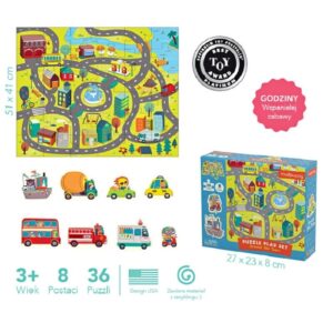 W MIEŚCIE puzzle zestaw z figurkami