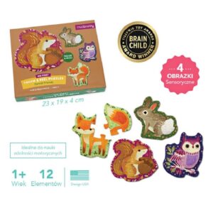 LEŚNE ZWIERZĄTKA puzzle sensoryczne dotykowe