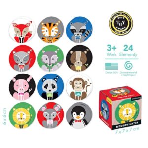 GEOMETRYCZNE ZWIERZĄTKA gra memory pamięciowa