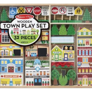 MIASTECZKO drewniany zestaw 32 el.